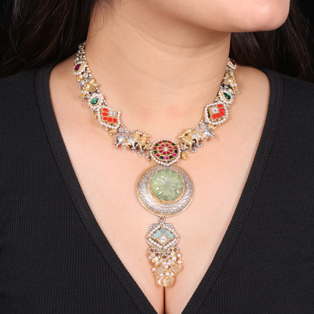 Fusion Necklace with Mint Green Pendant image 0